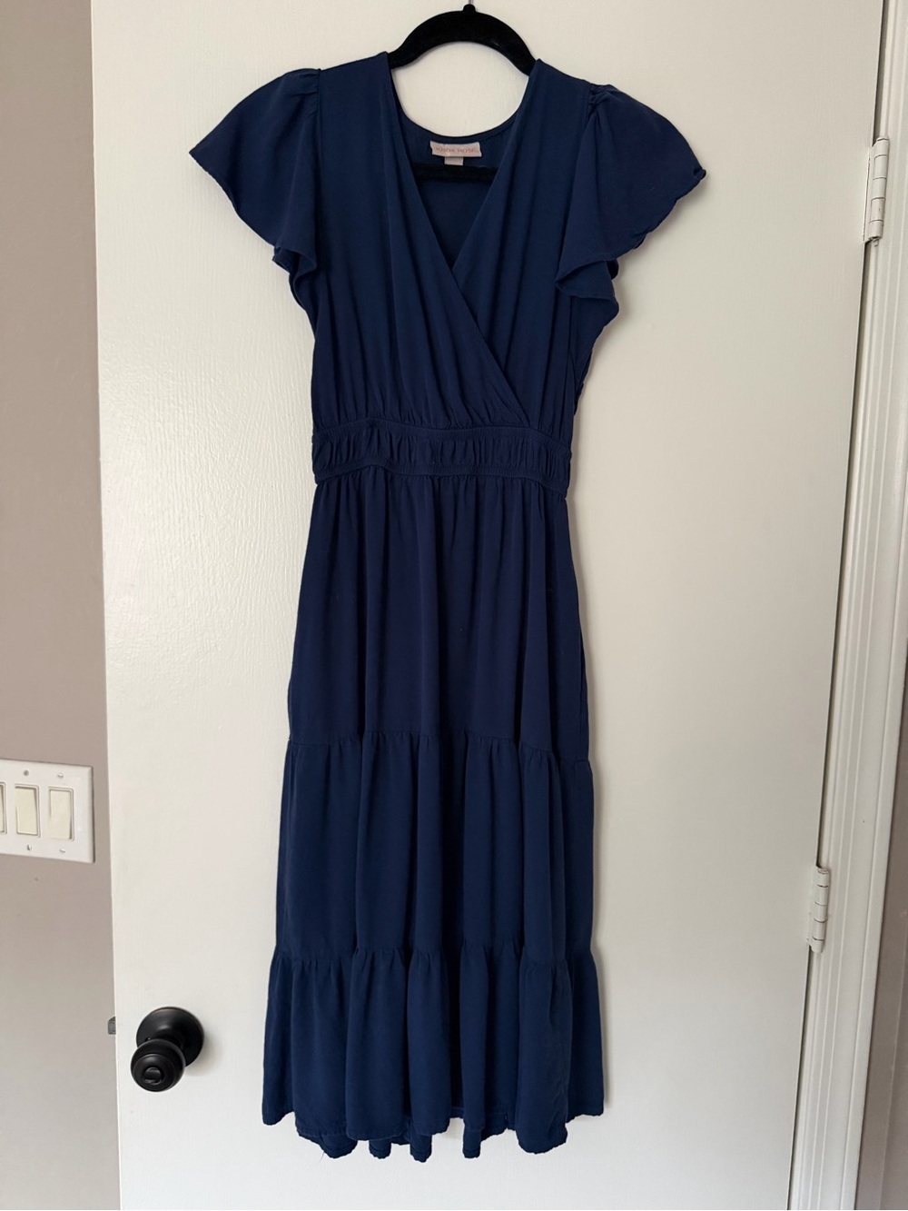 Knox Rose Navy Tiered Wrap Maxi Dress